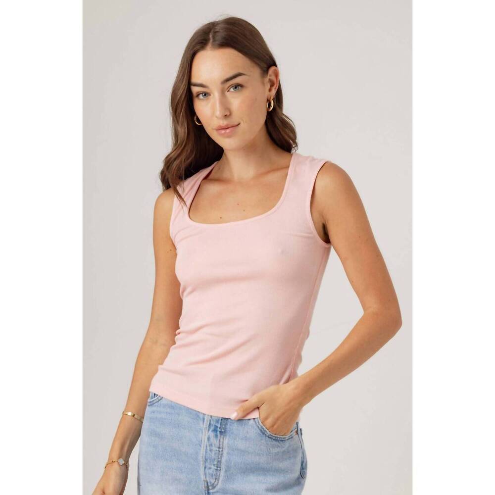 NEW SUNDAYS rib taylor tank top in powder pink
